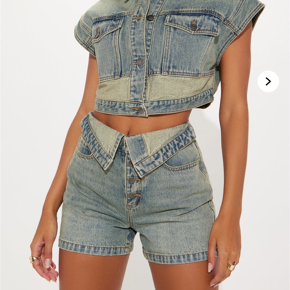 Brenda Washed Denim short set